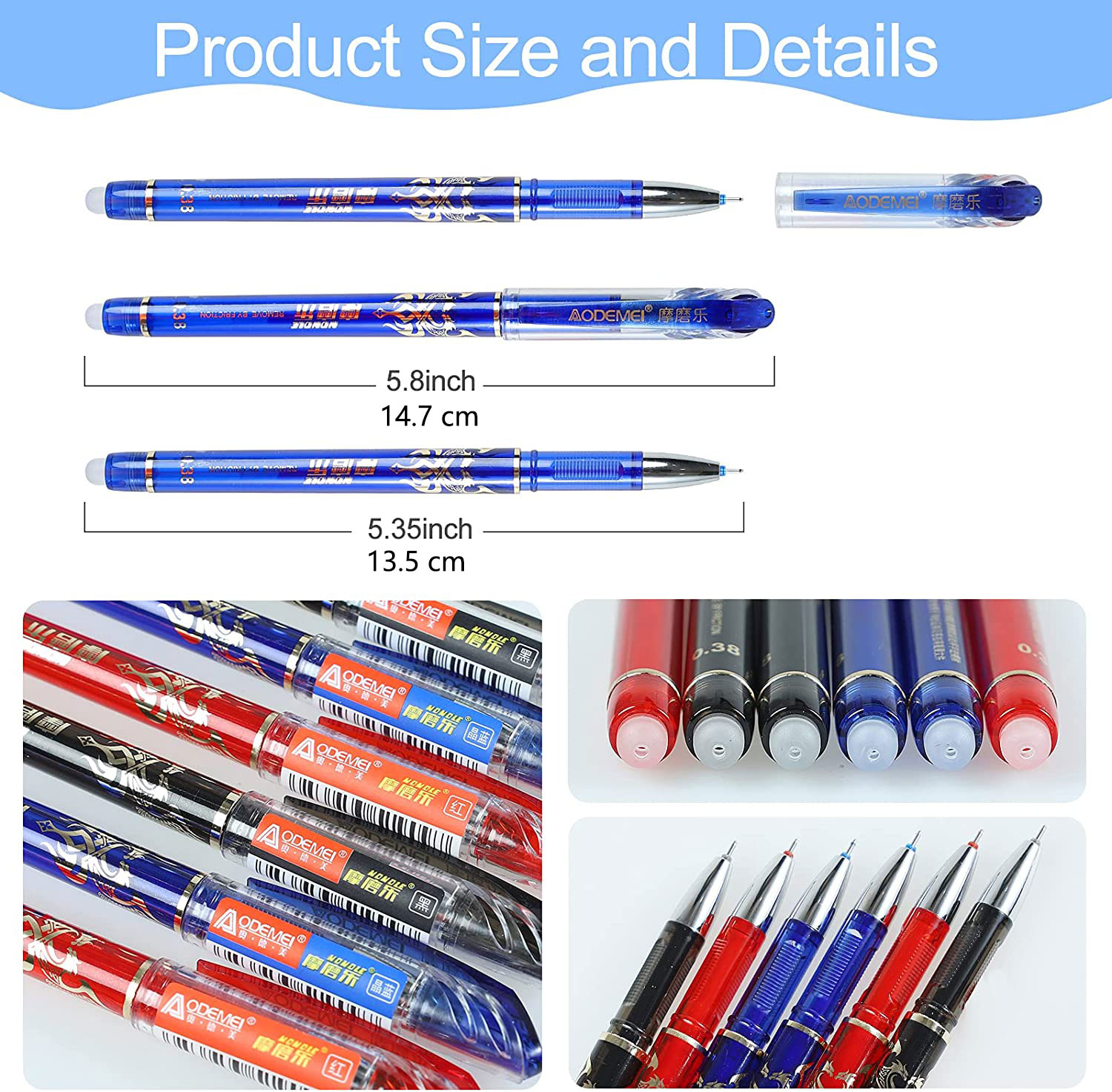 Office Black Blue Red Erasable - Fountain Pen Ink ulasan dan harga