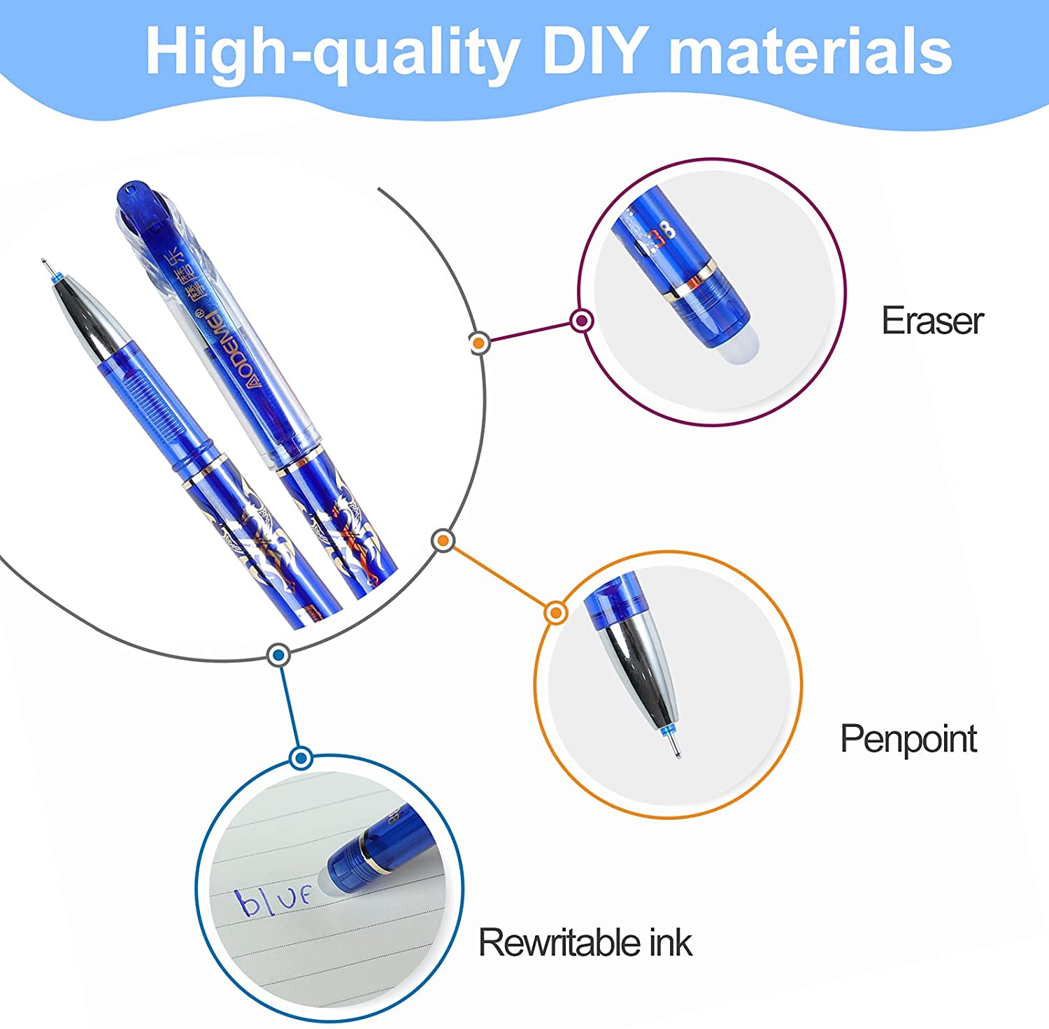 Office Black Blue Red Erasable - Fountain Pen Ink ulasan dan harga