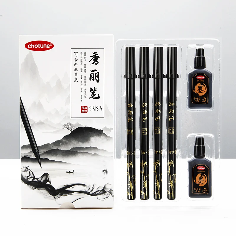 Brush Lettering Pens Set Black - Fountain Pen Ink ulasan dan harga