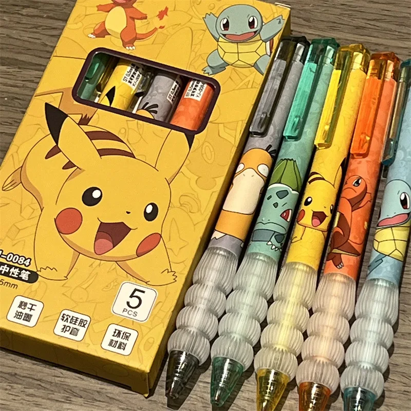 5pcs Pikachu Gel Pen Set Pokem - Gel Ink Pen Set ulasan dan harga