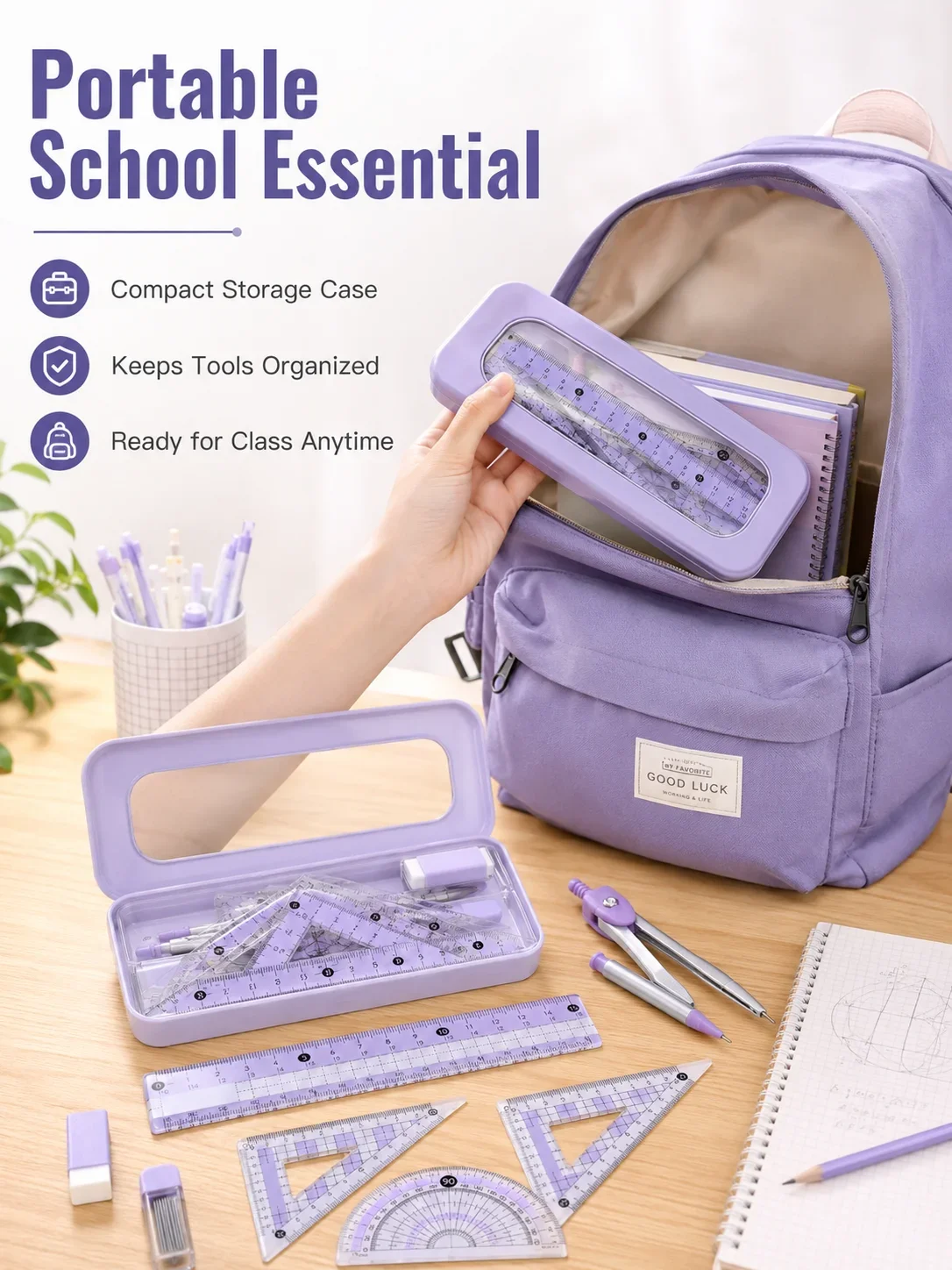 8-Piece Math Geometry Set for  - Compass Geometry Set ulasan dan harga
