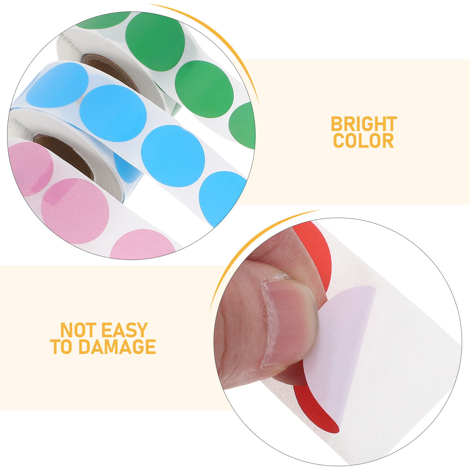 6 Rolls Round Blank Kraft Pape - Sticker Label Roll ulasan dan harga