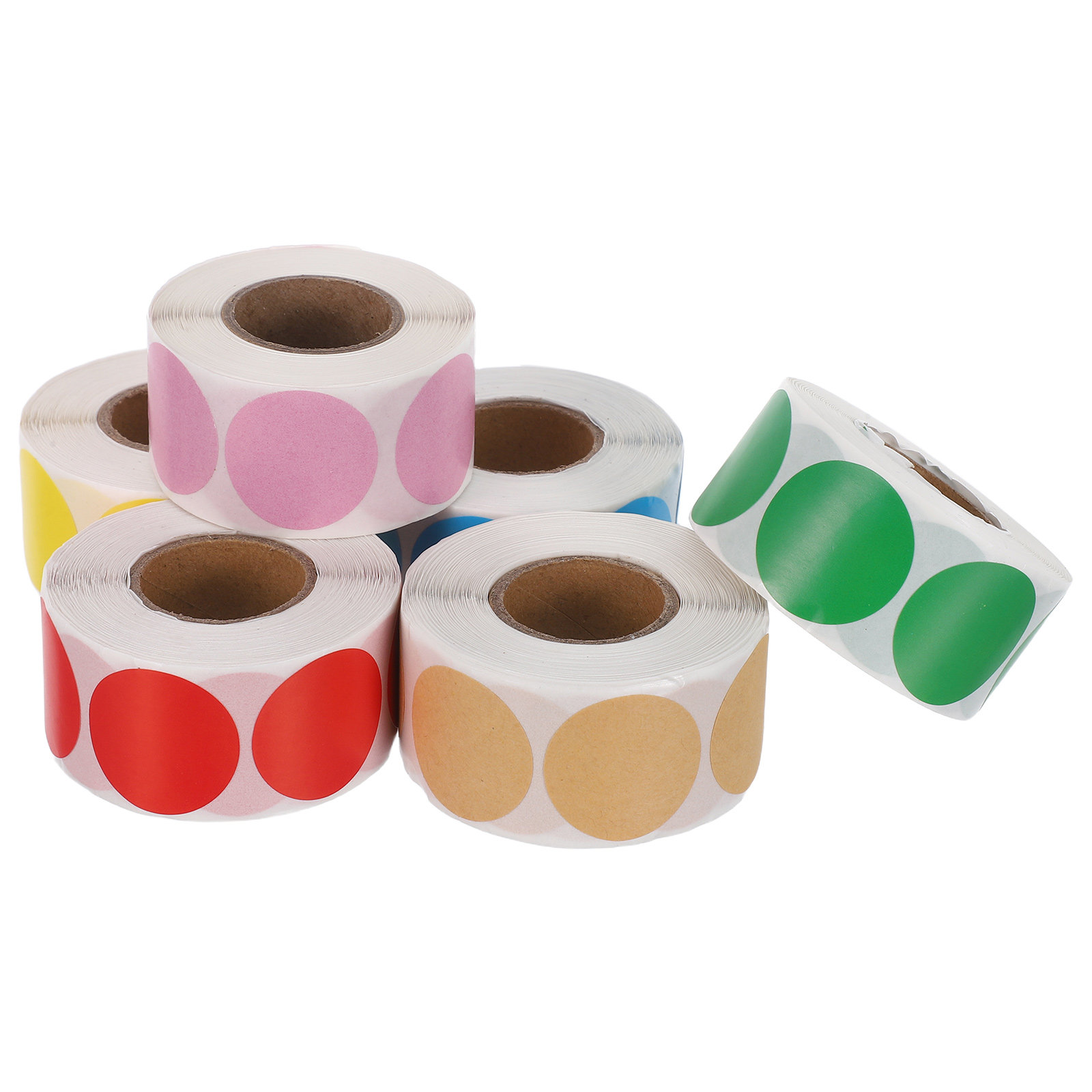 6 Rolls Round Blank Kraft Pape - Sticker Label Roll ulasan dan harga