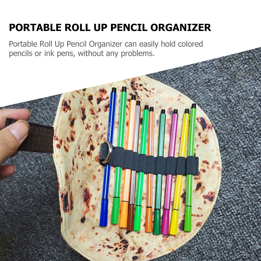 2Pcs Tortilla Pattern Canvas R - Pen Pouch Roll ulasan dan harga