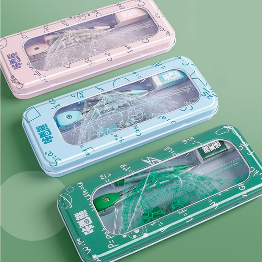 8Pcs/Set Multifunctional Math  - Compass Geometry Set ulasan dan harga