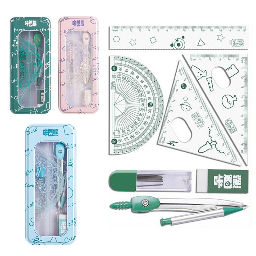8Pcs/Set Multifunctional Math  - Compass Geometry Set ulasan dan harga