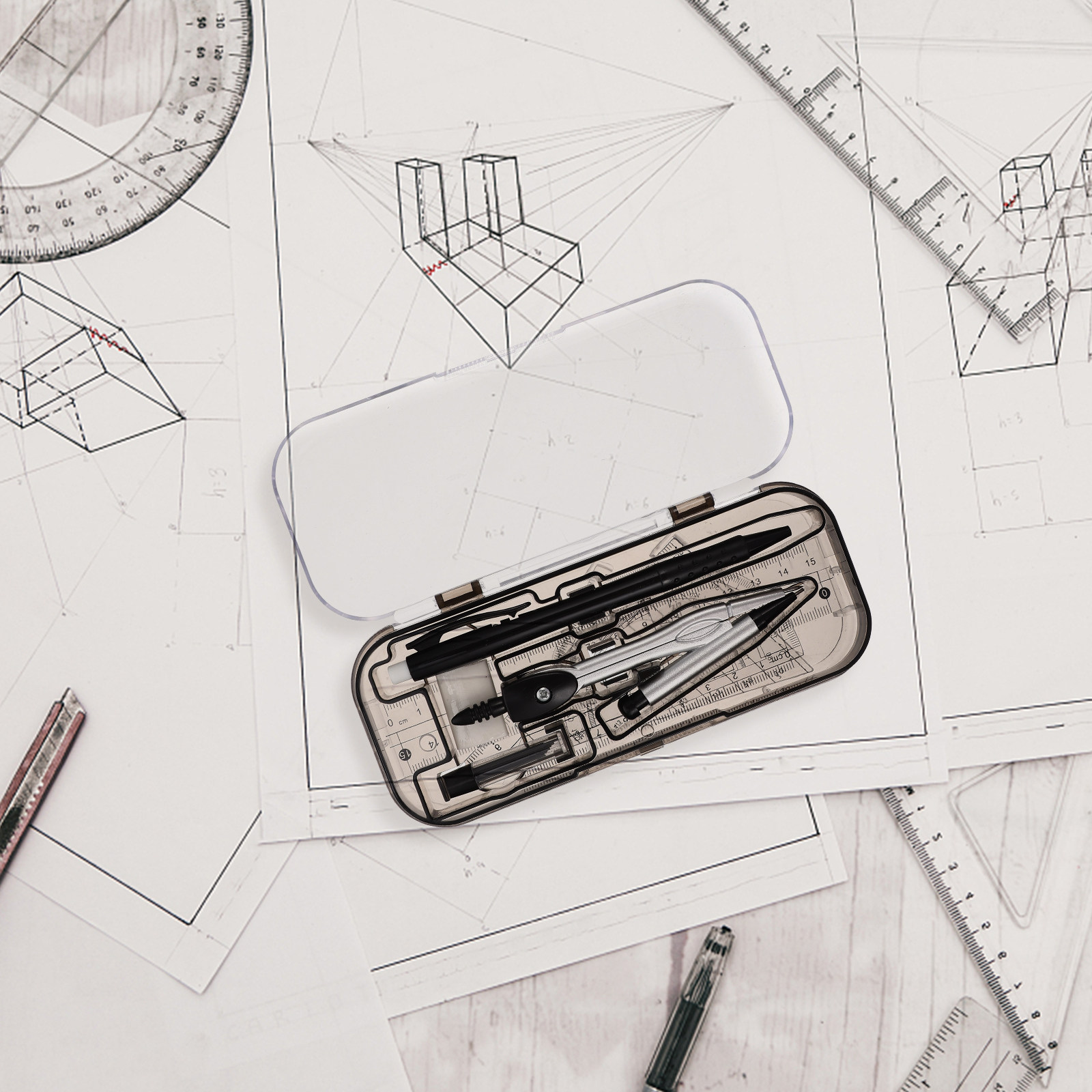 1Set Multifunctional Drafting  - Compass Geometry Set ulasan dan harga