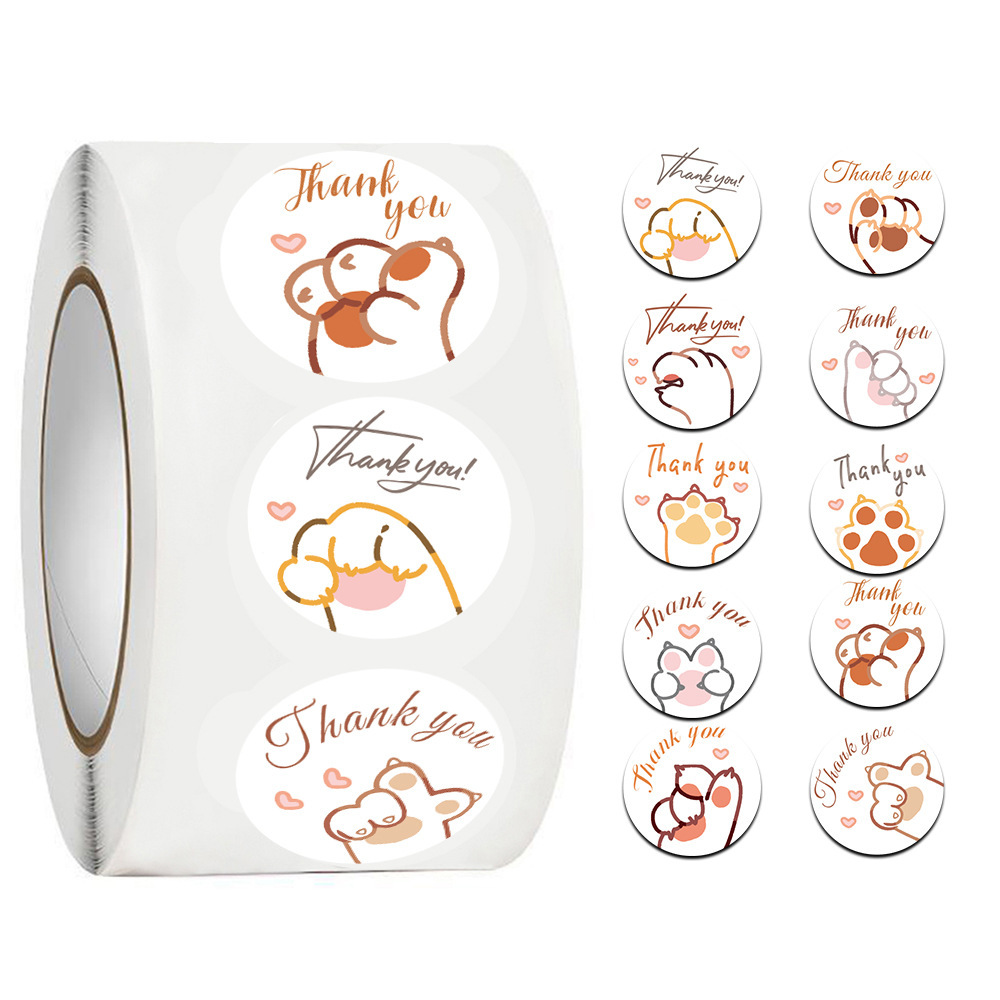 JCAC 500pcs/roll Cute Cartoon  - Sticker Label Roll ulasan dan harga