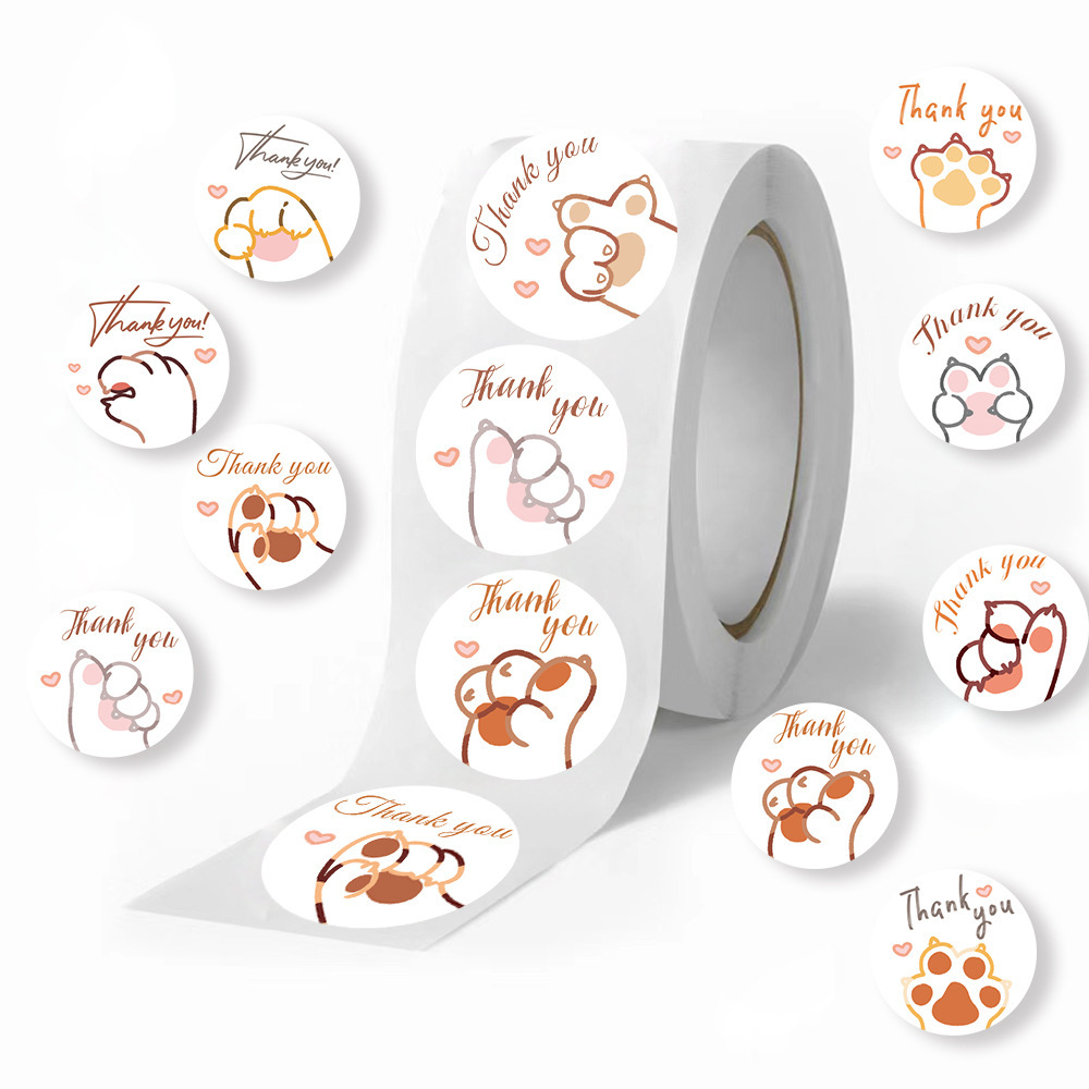 JCAC 500pcs/roll Cute Cartoon  - Sticker Label Roll ulasan dan harga