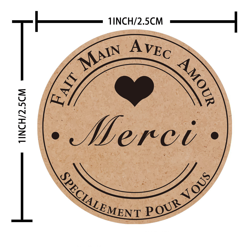 50-500pcs Merci Kraft Sticker  - Sticker Label Roll ulasan dan harga